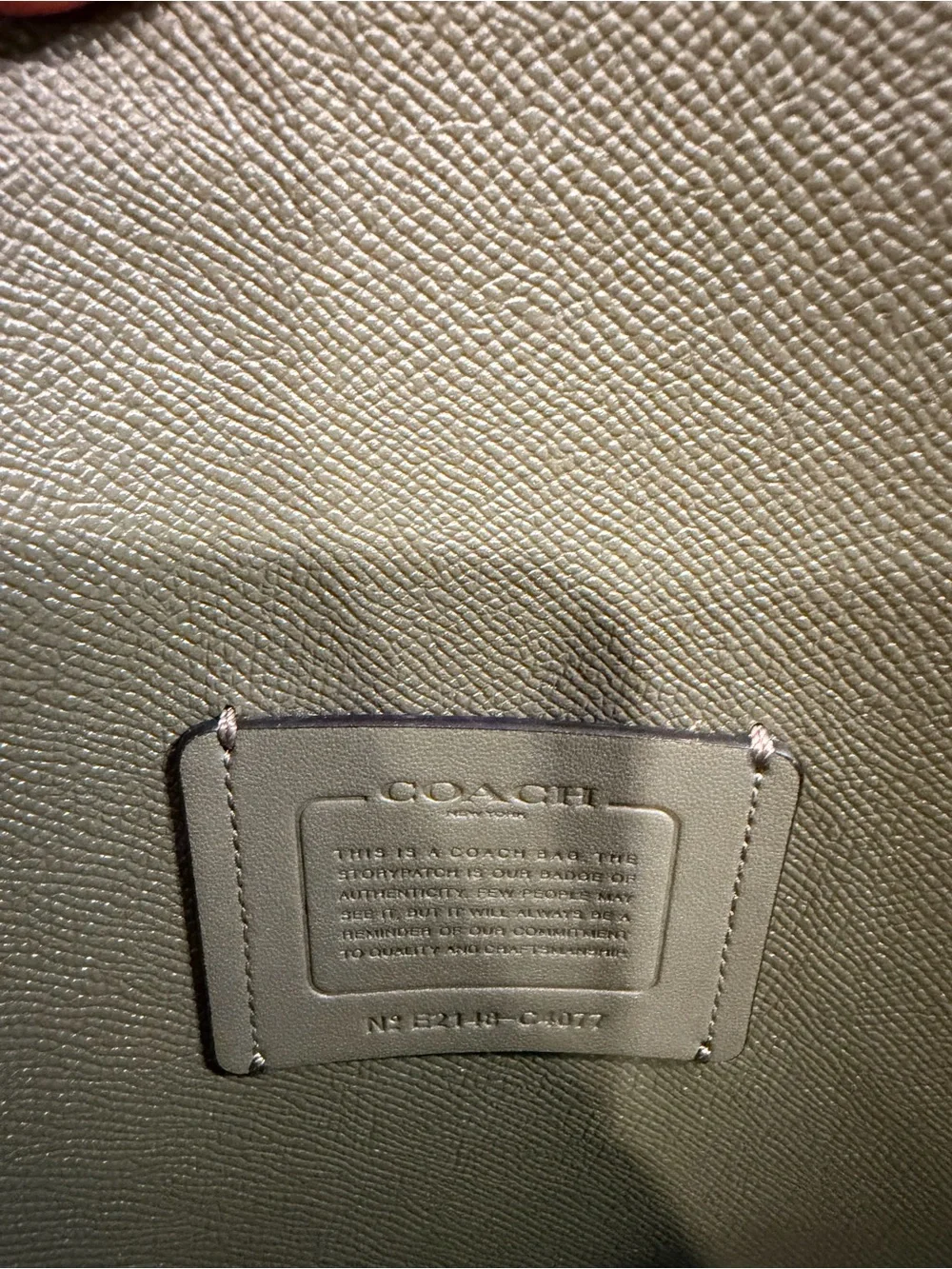 Coach Olive-Tone Leather Tote with Silver Hardware